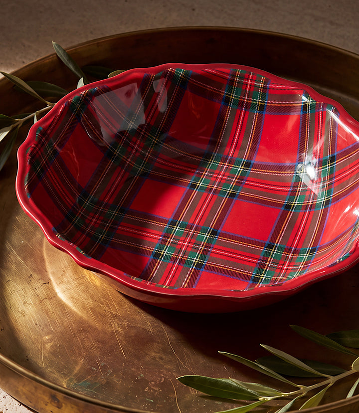 Tartan Melamine Serving Bowl