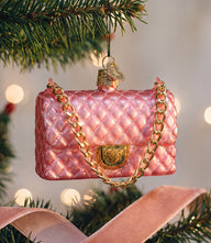 Quilted Purse Glass Ornament