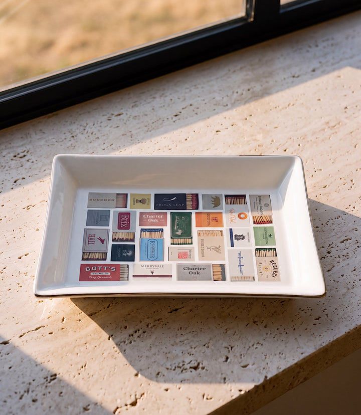Napa Matches Ceramic Trinket Tray
