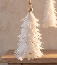 Flocked Feather Tree Ornament