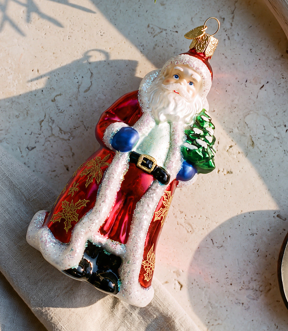 Nordic Santa Glass Ornament