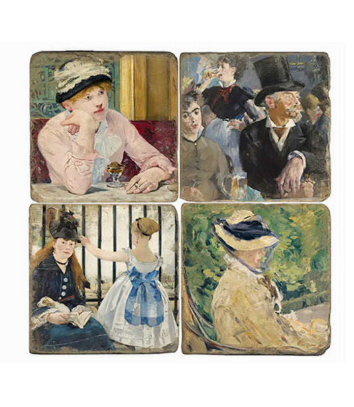 Édouard Manet Marble Coasters, Set Of 4