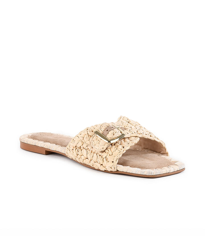 Seychelles Rafia Slides Seychelles Morning Brunch Raffia Buckle Sandals – Karen Kane