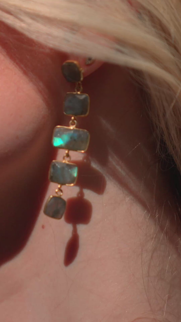 Five Drop Gemstone Earrings