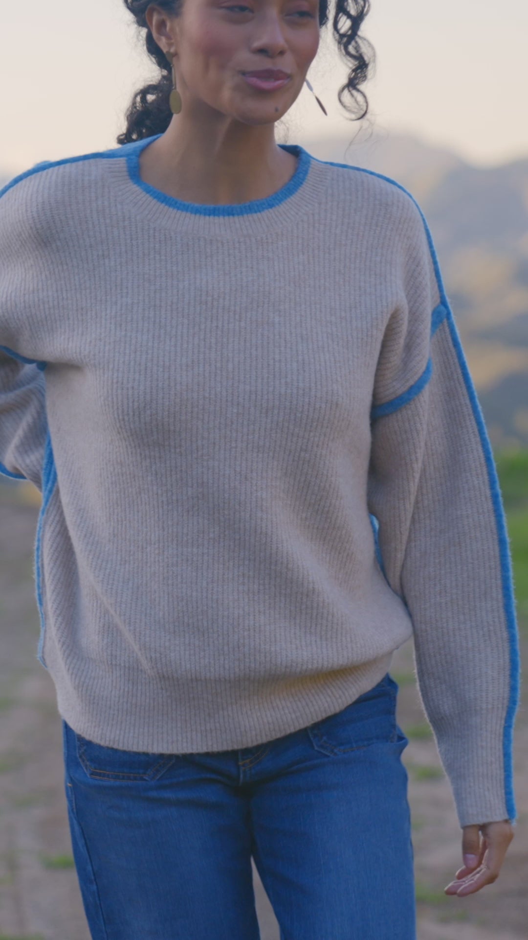 Colorblock Crewneck Sweater