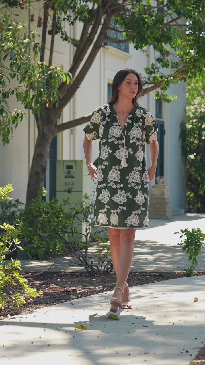 Puff Sleeve Tassel Dress