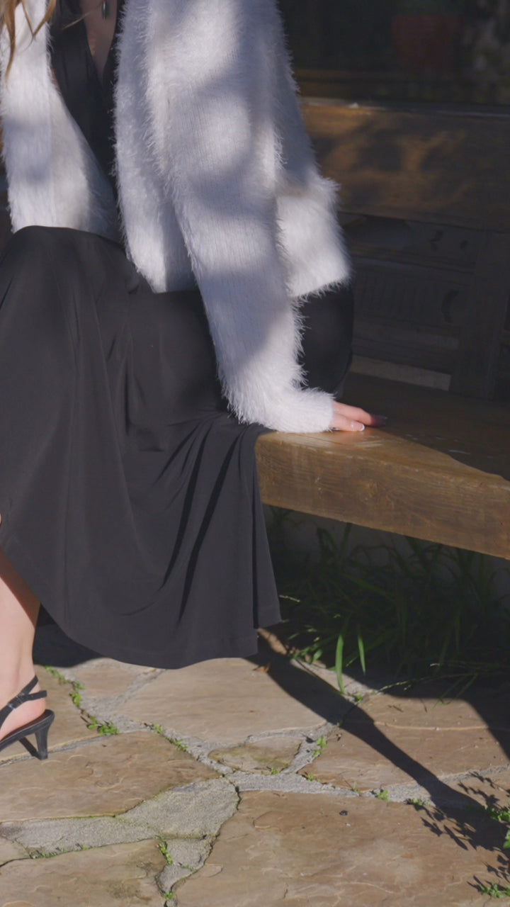 Eyelash Open Front Cardigan Sweater