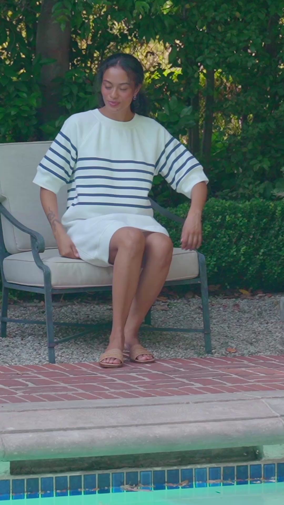 Stripe Raglan Sleeve Dress