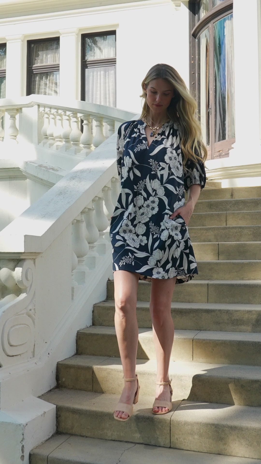 Puff Sleeve Peasant Dress