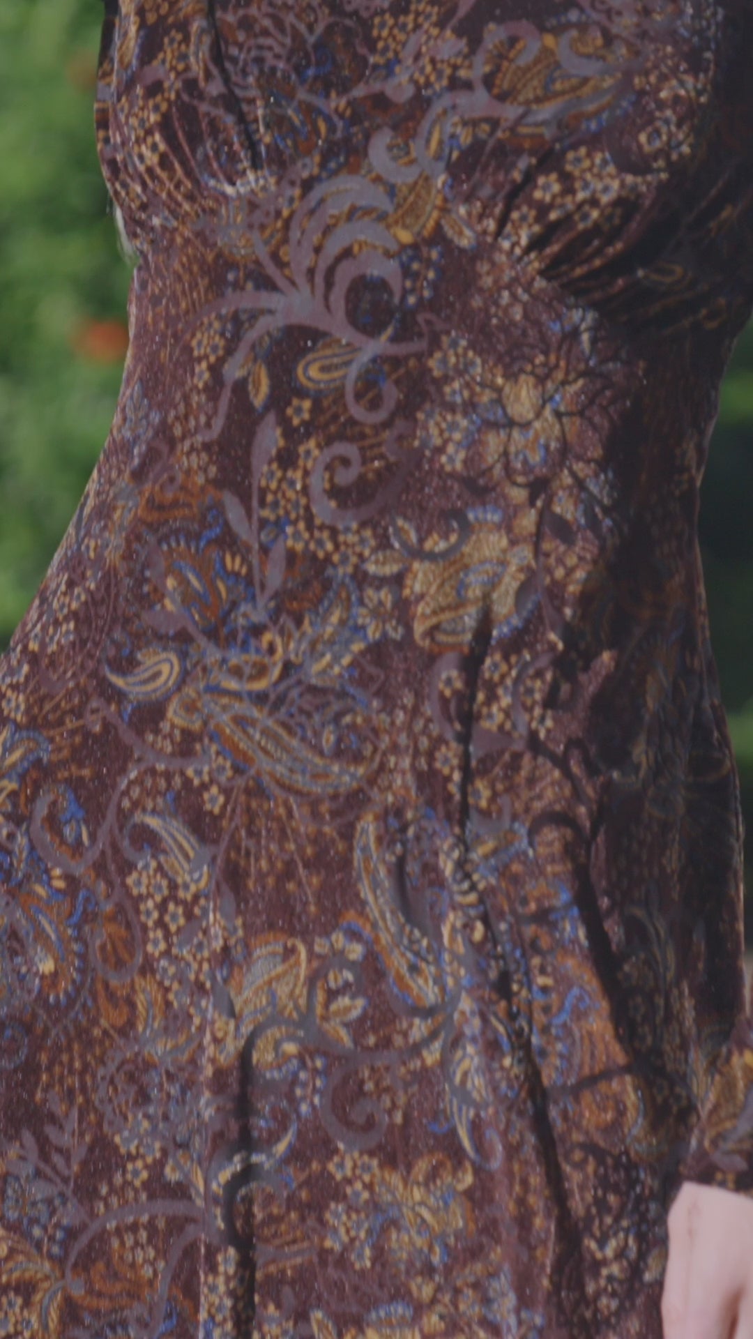 Long Sleeve Velvet Burnout Midi Dress