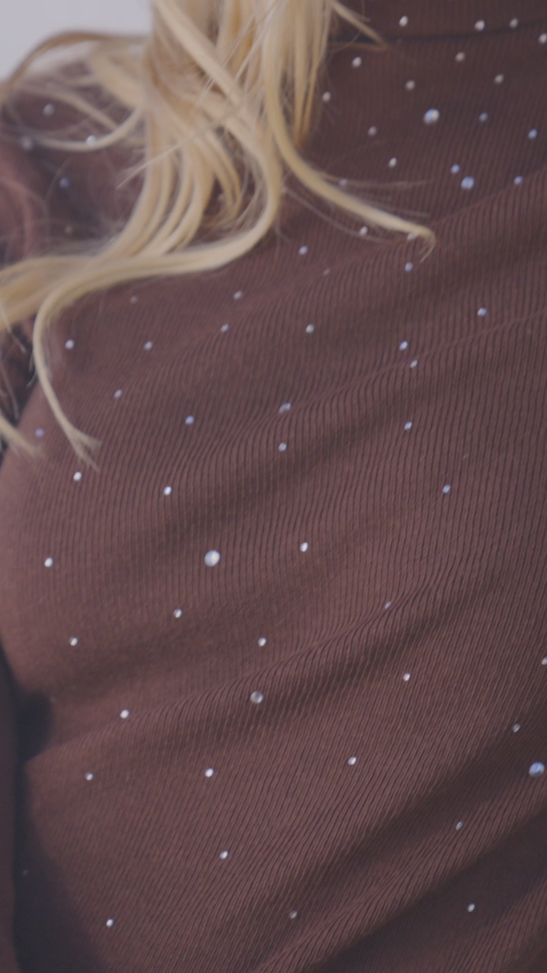 Rhinestone Mock Neck Sweater