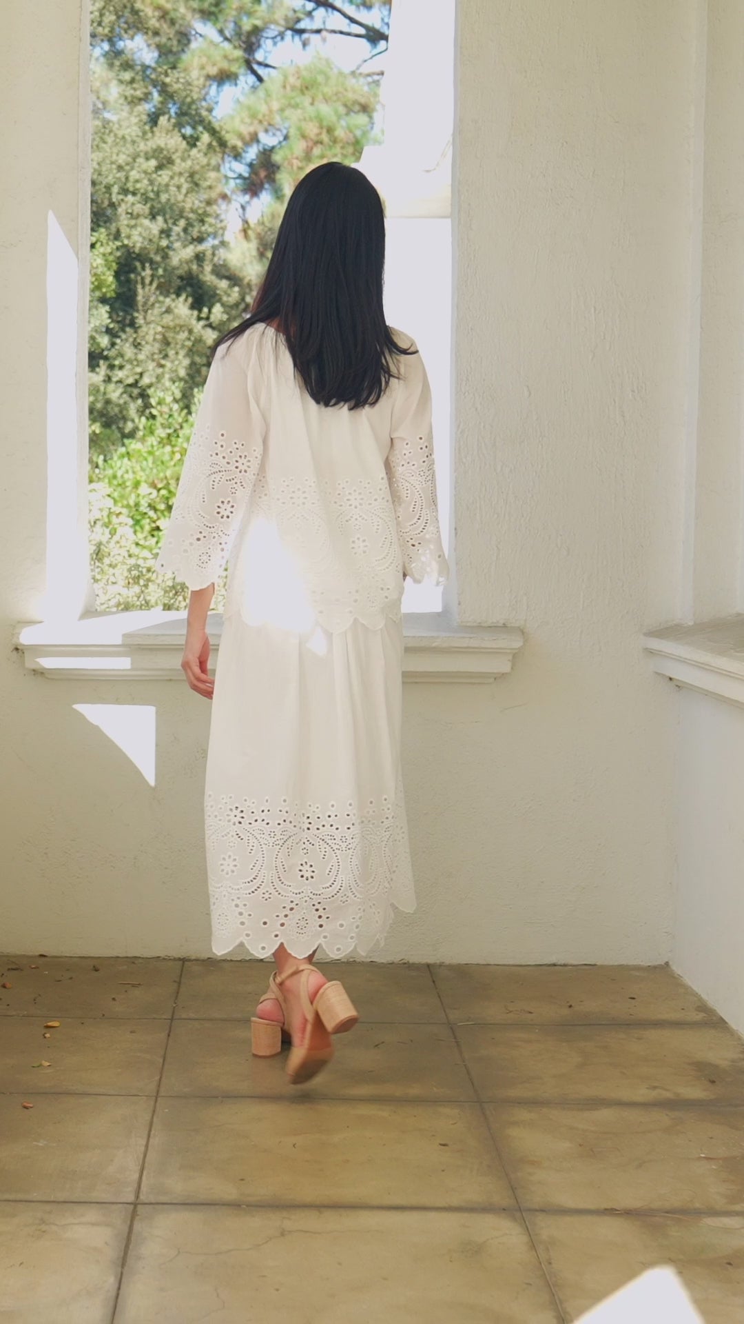 Plus Size Cutout Embroidery Flare Sleeve Peasant Top