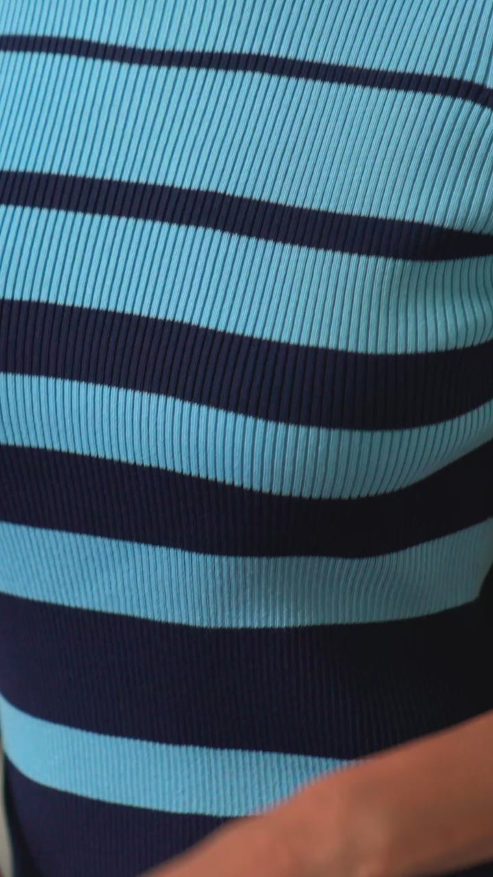Stripe Ribbed Sweater Dress