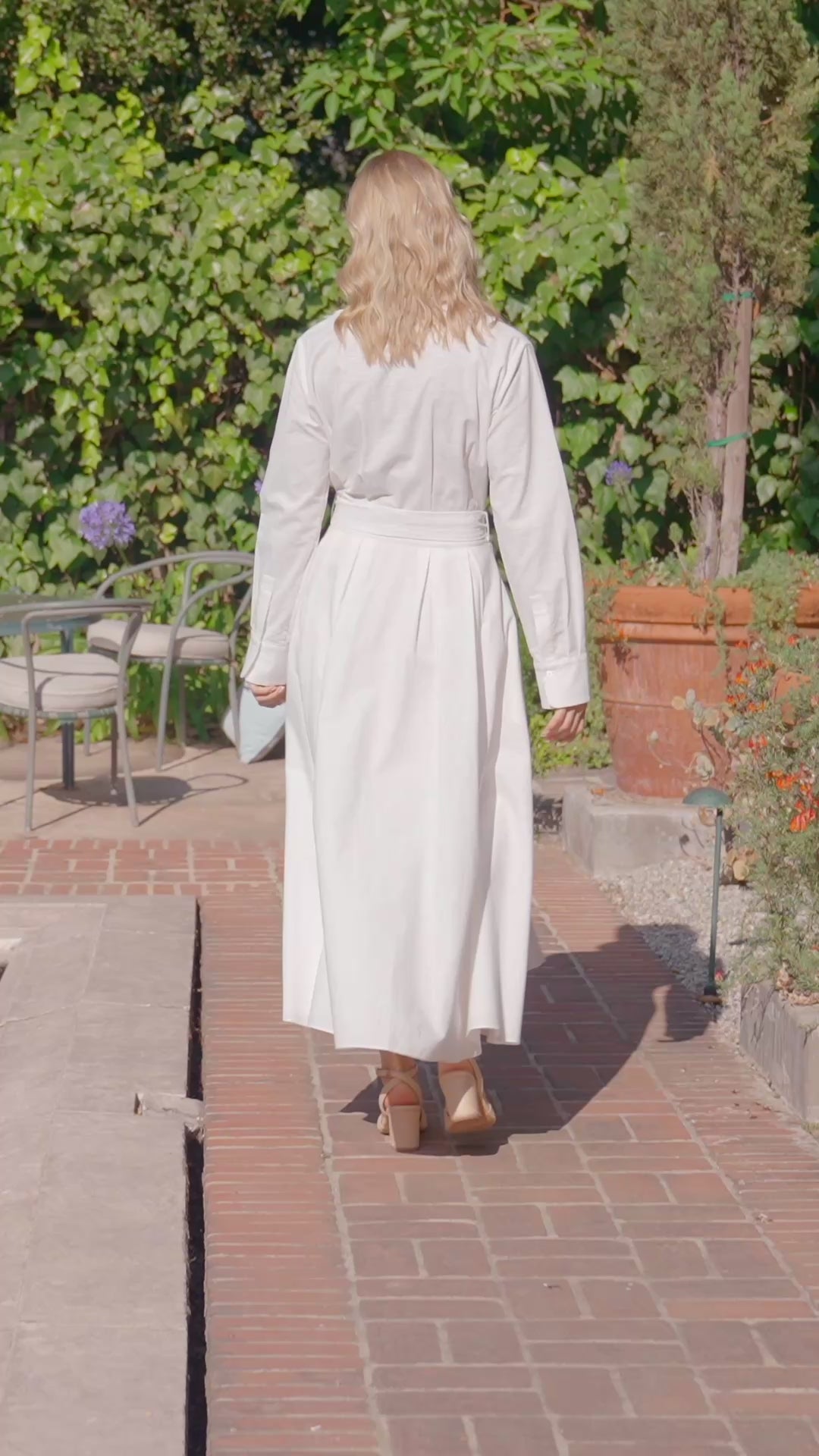 Lace Applique Midi Shirtdress