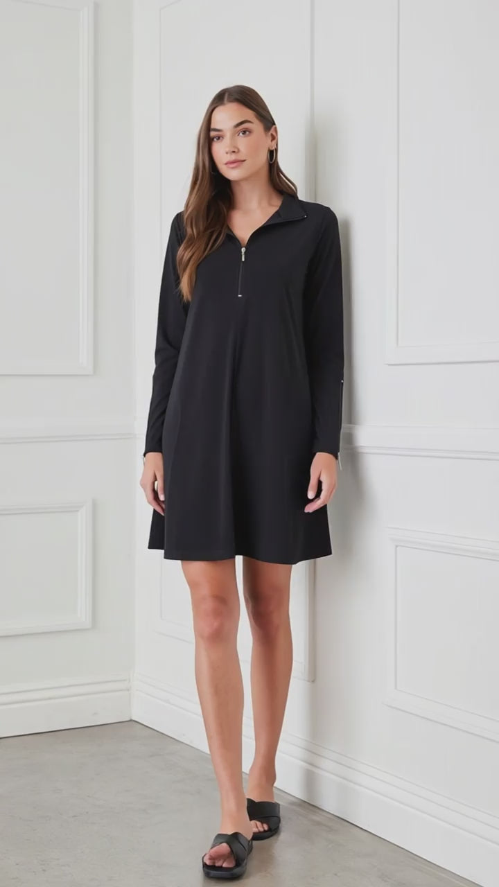 Zip Up Travel Jersey Dress