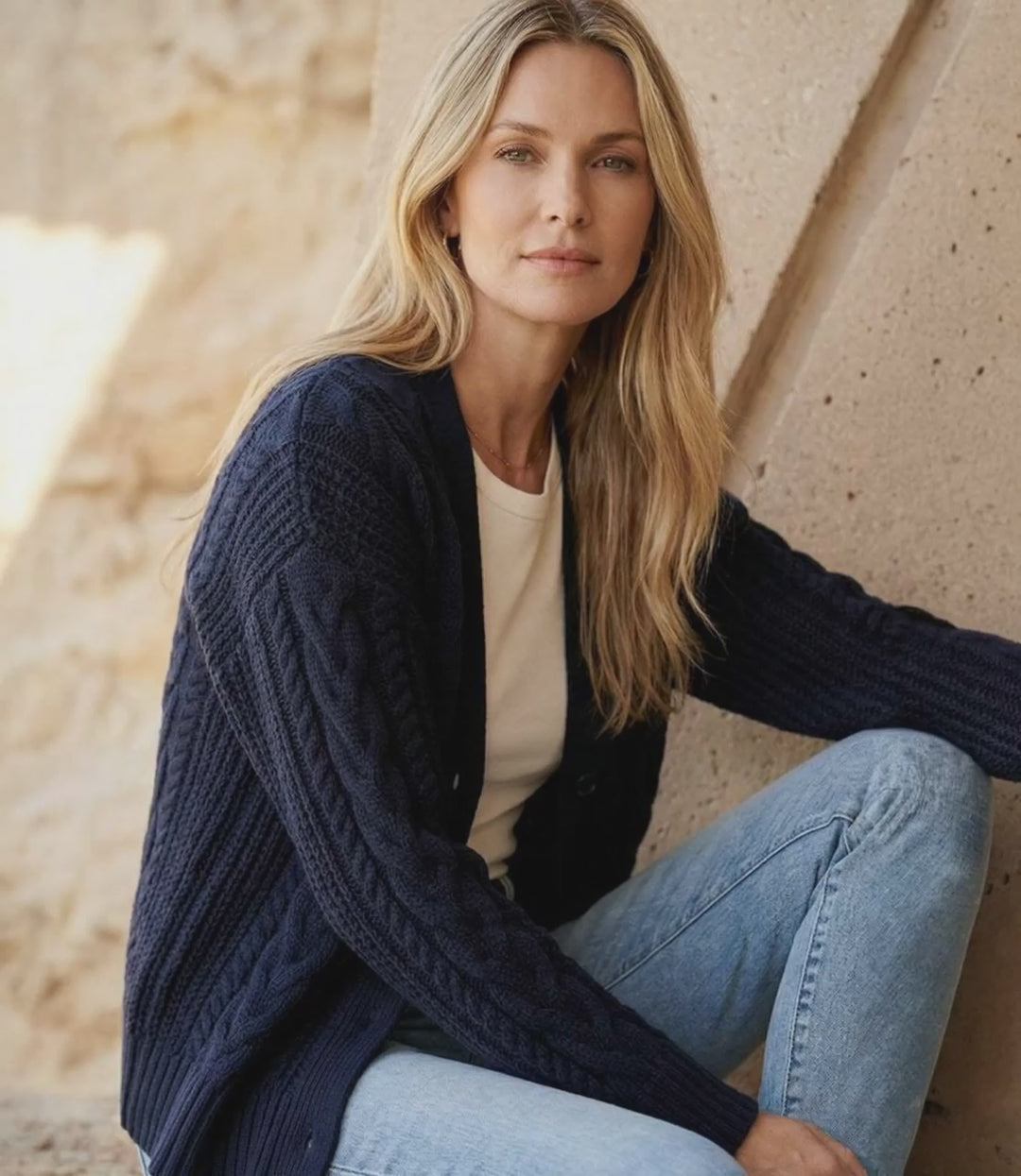 Cable Knit Cardigan Sweater