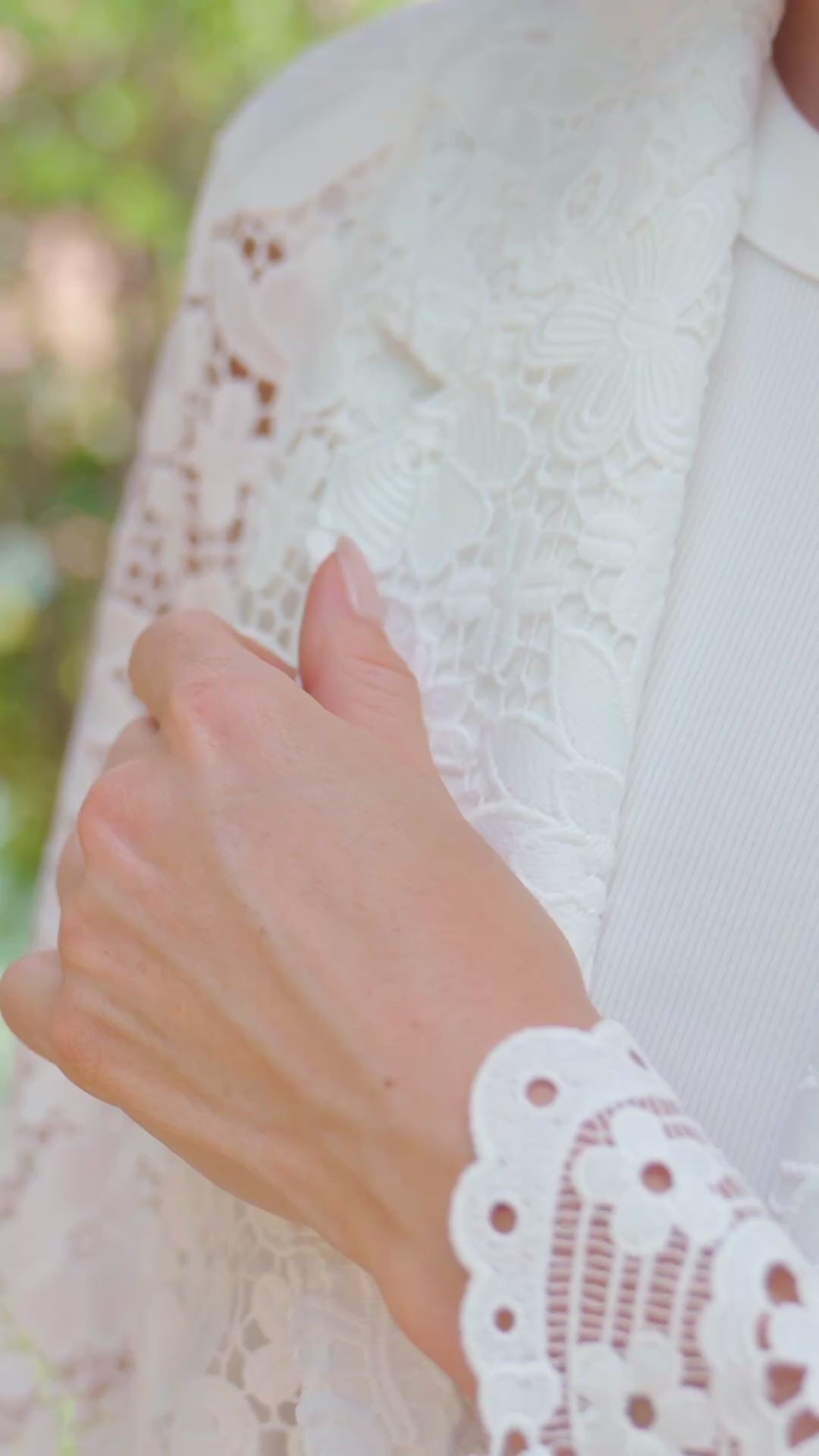 Floral Lace Scallop Edge Blazer