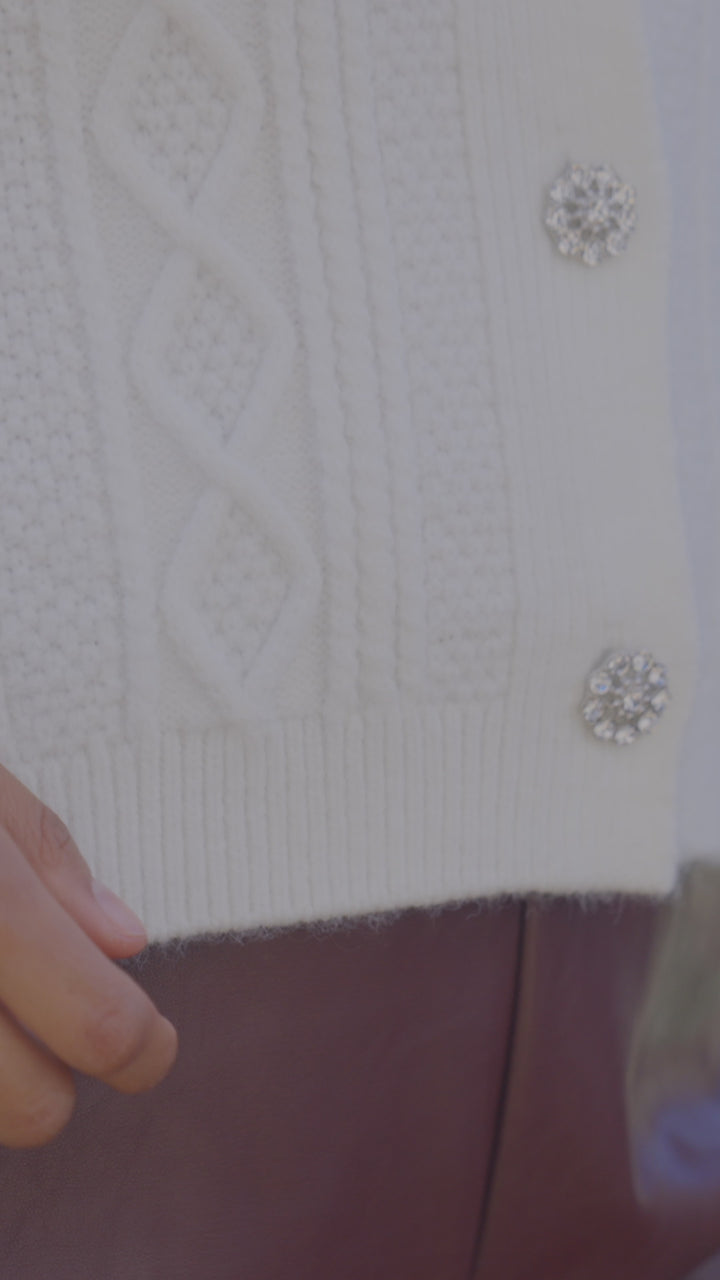 Embellished Cardigan Sweater
