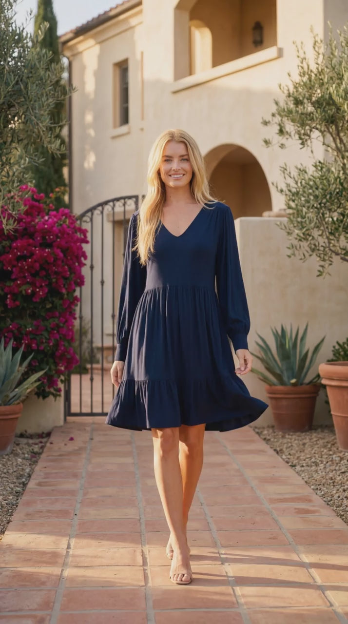 Long Sleeve Tiered Dress
