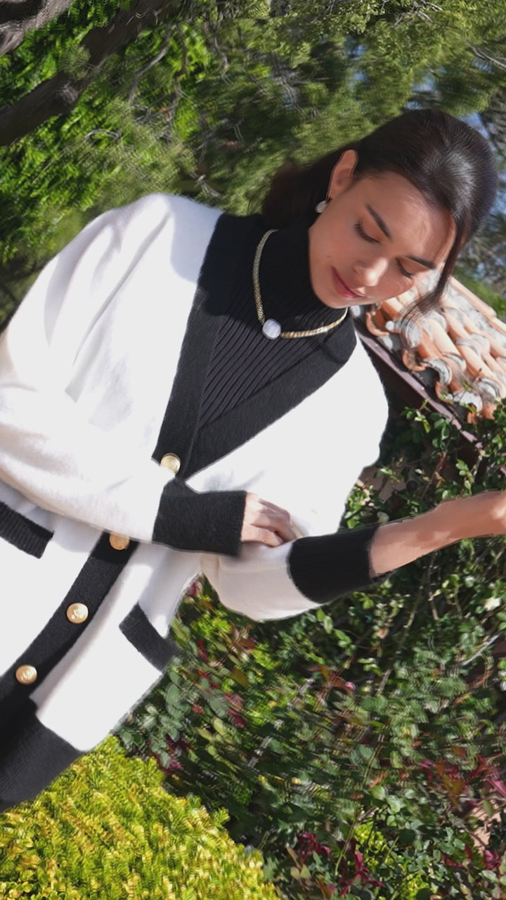 Colorblock Cardigan Sweater