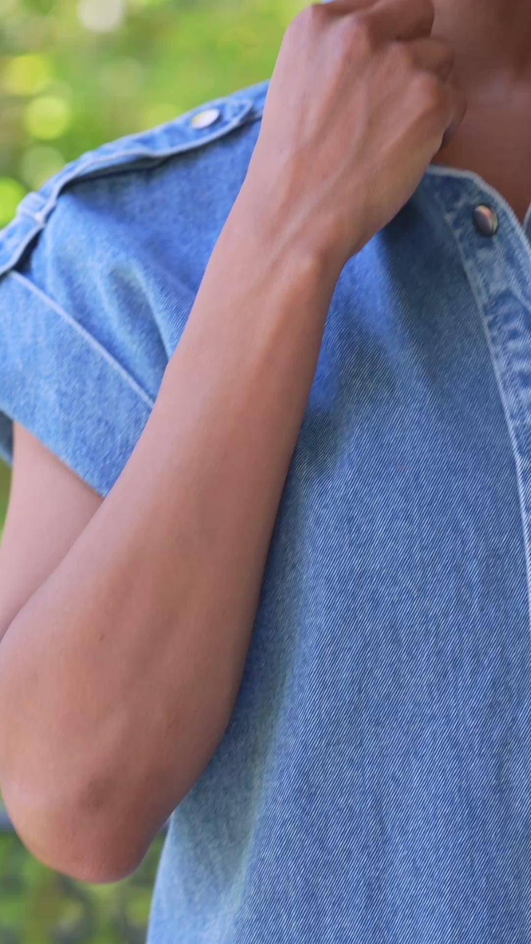 Cap Sleeve Denim Shirtdress