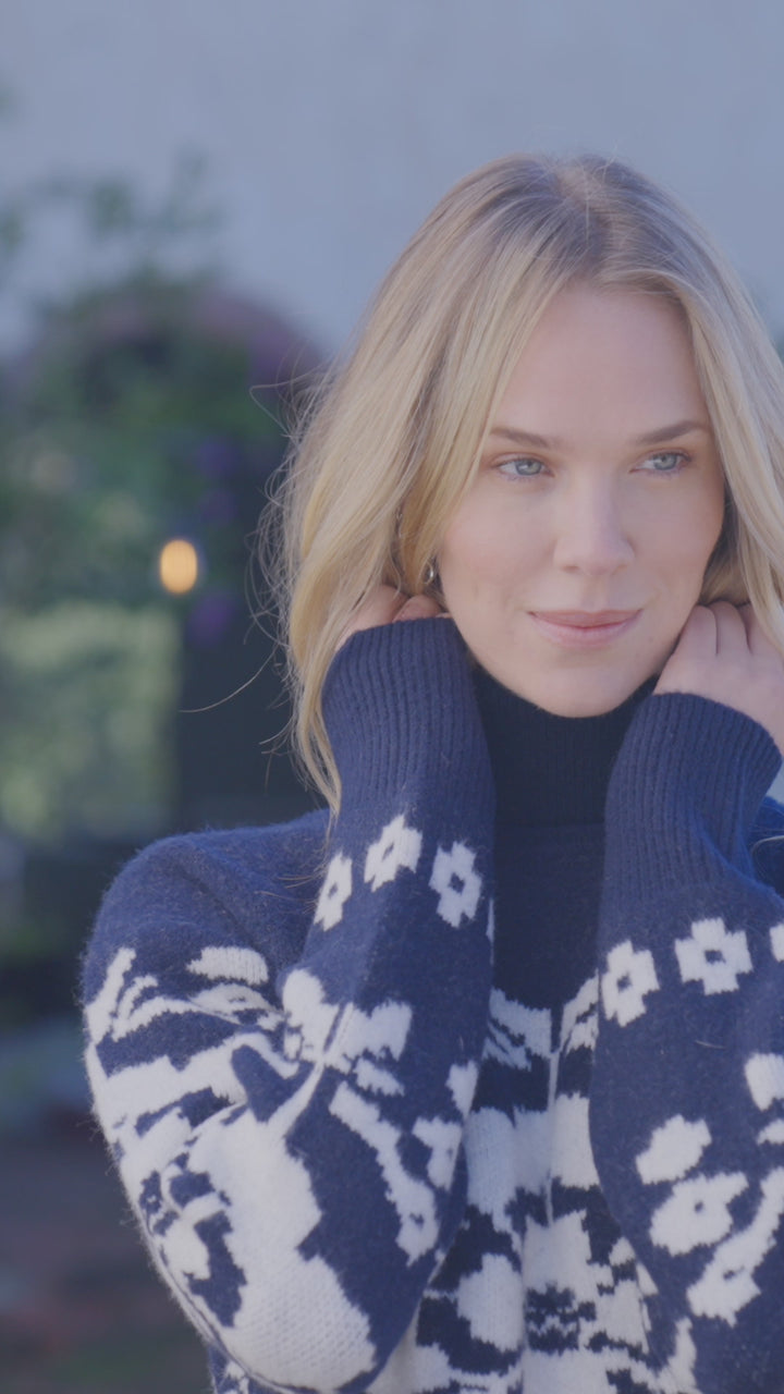 Jacquard Turtleneck Sweater