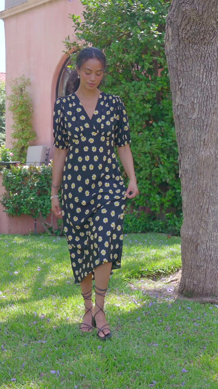 Puff Sleeve Bias Dress