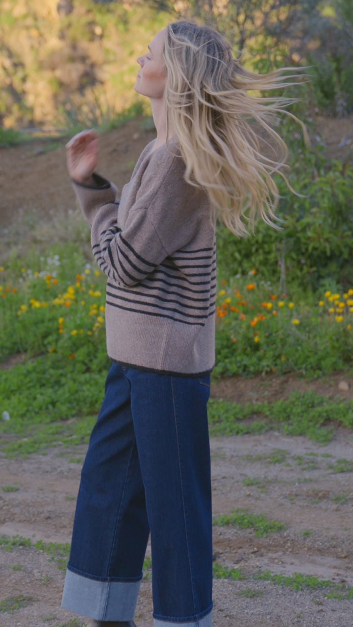 Stripe V-Neck Sweater