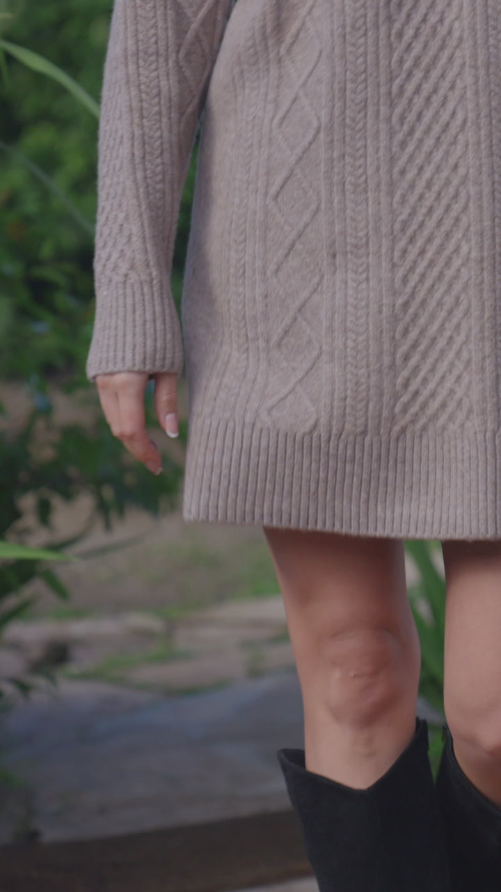 Cable Knit Sweater Dress