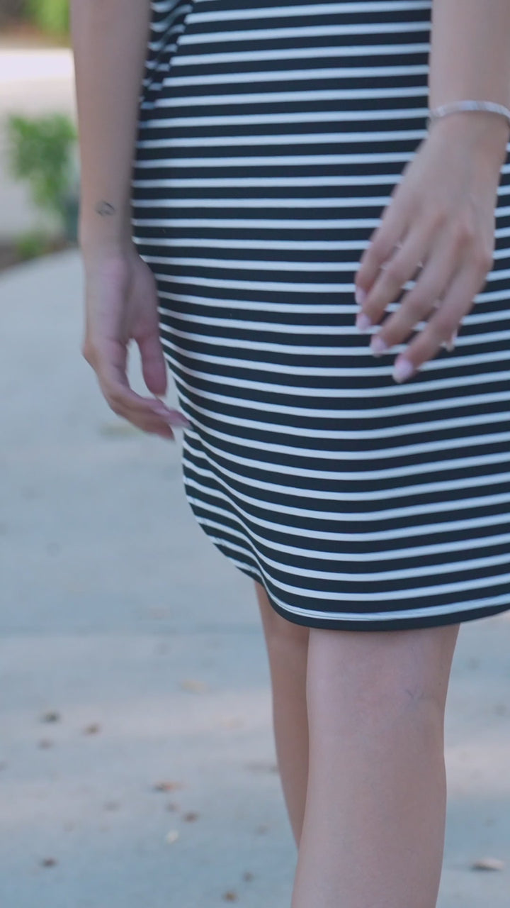 Stripe Short Sleeve Dress