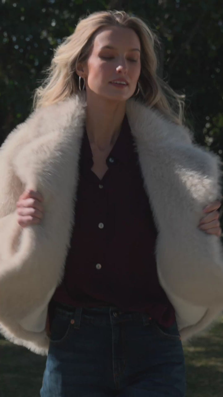 Cropped Faux Fur Jacket