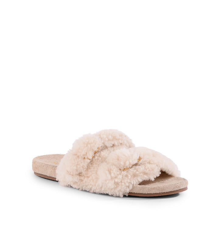 Seychelles Slumber Party Shearling Buckle Slides