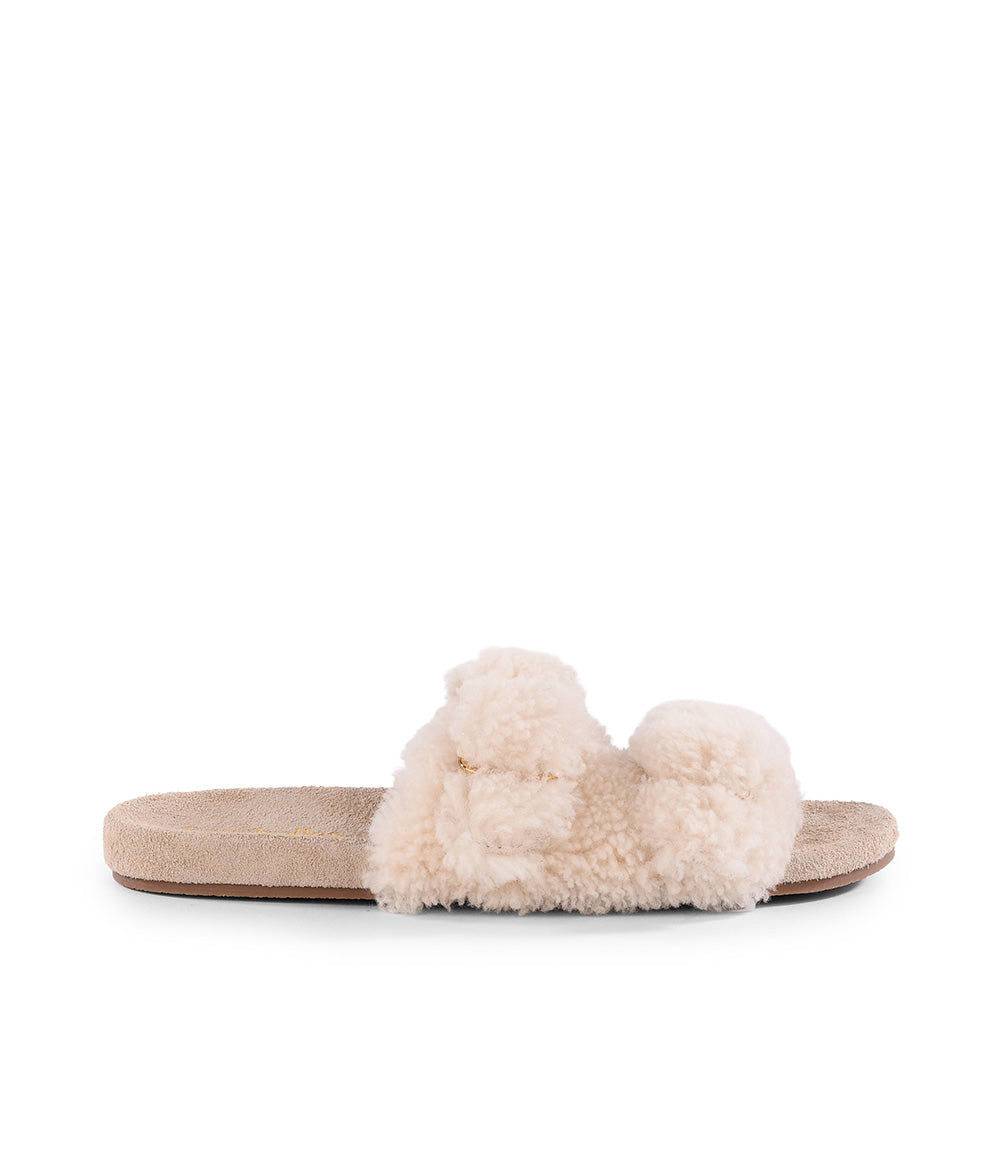 Seychelles Slumber Party Shearling Buckle Slides