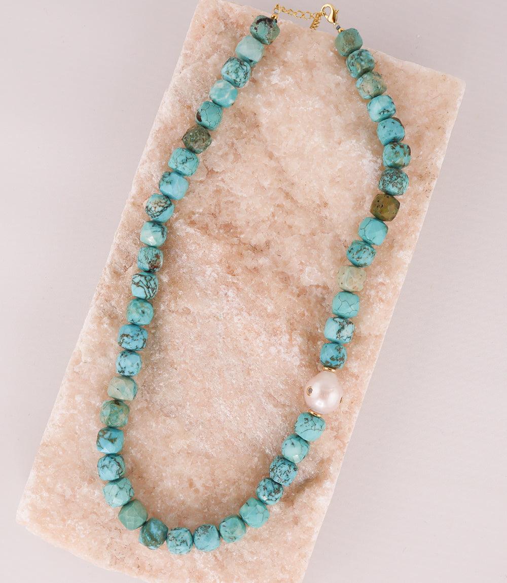 Turquoise And Pearl Necklace