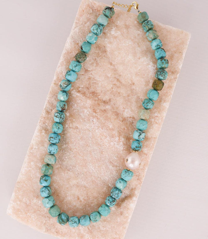 Turquoise And Pearl Necklace
