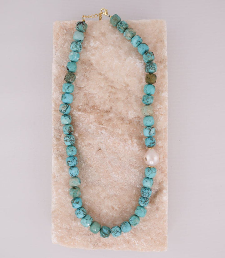 Turquoise And Pearl Necklace