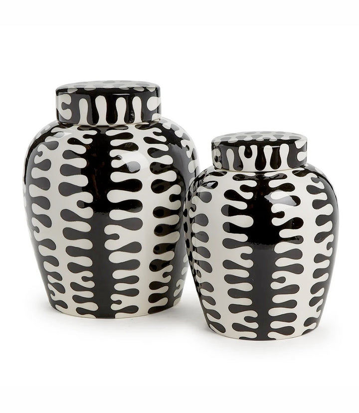 Tall Black And White Ceramic Vase