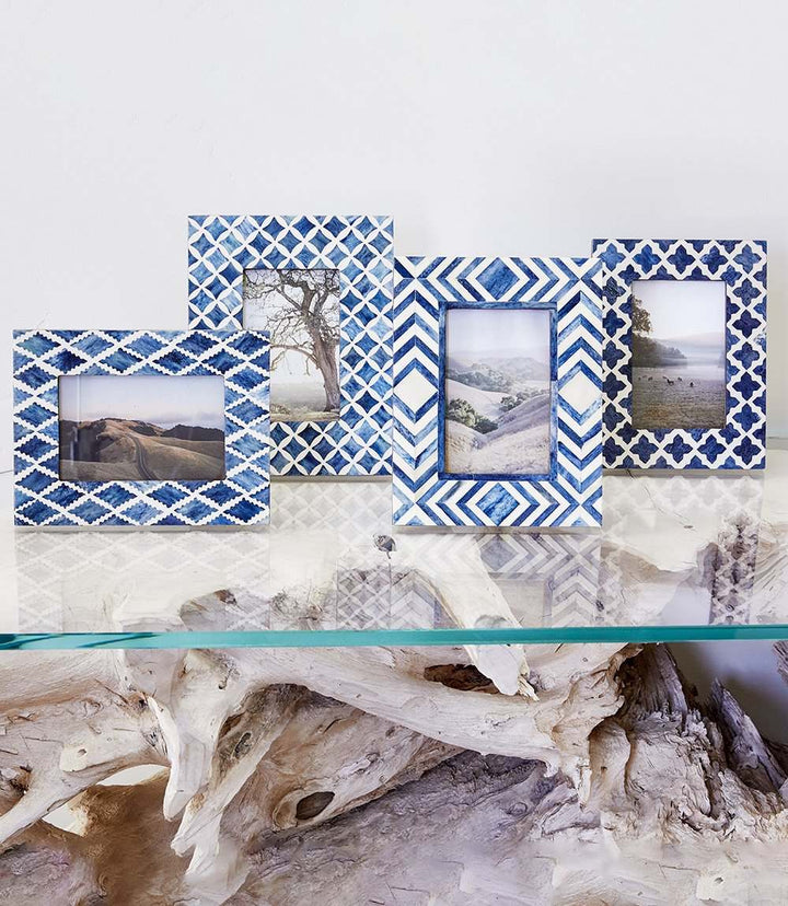 Mosaic Bone Picture Frame Handcrafted Natural Bone 4x6 Photos – Karen Kane