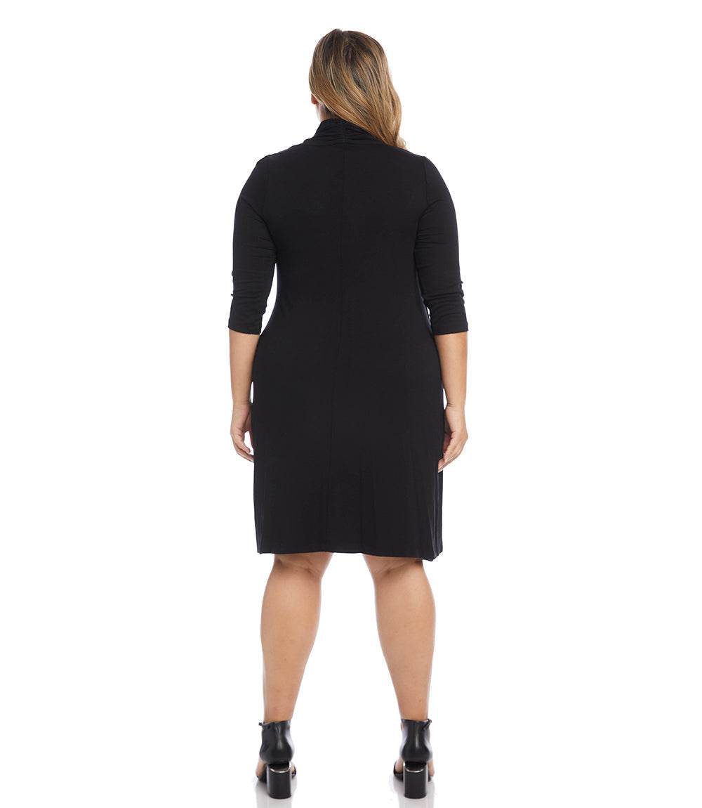 Karen Kane Womens Plus Jersey Wrap Dress Black 1X Karen Kane Womens Plus Jersey Wrap Dress Black 1X