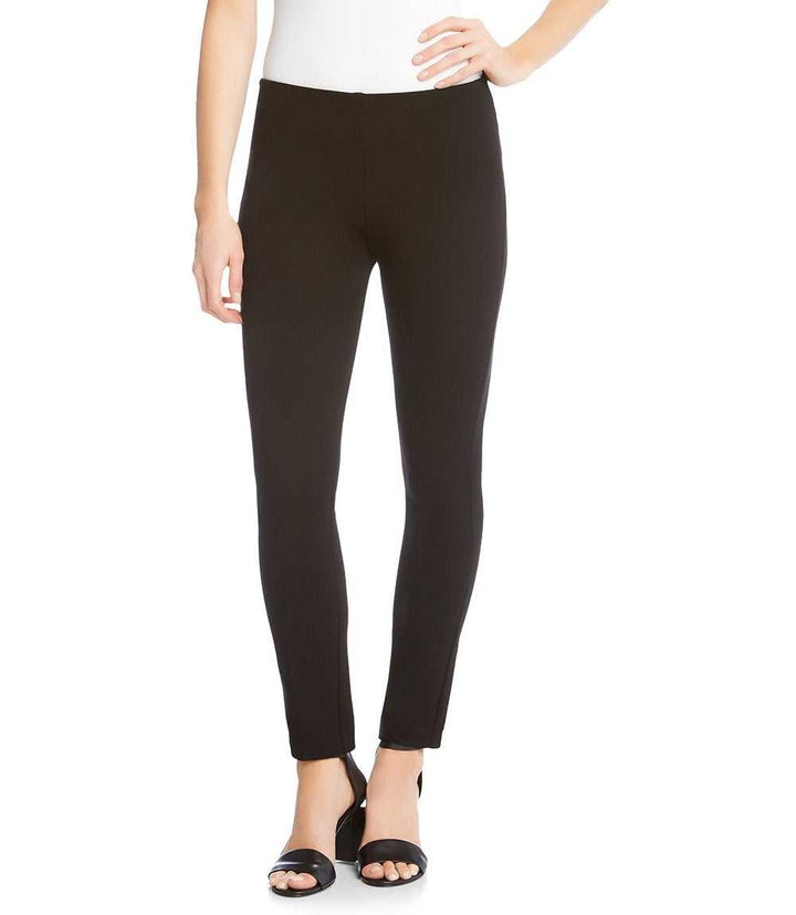 Petite size black Piper pants with ankle length and elasticized waistband featuring double stretch twill for a skinny silhouette and comfortable fit.