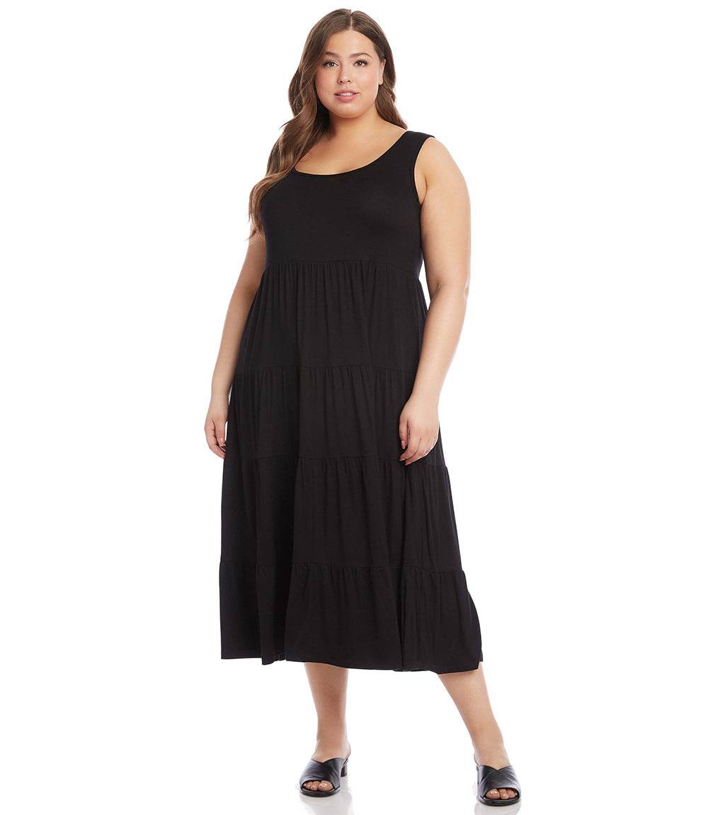 karen kane tiered midi dress Karen Kane Women's Stripe Sleeveless Tiered Midi Dress, Large