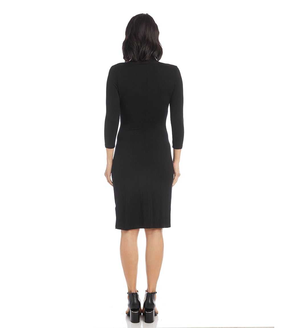 Karen Kane Women's Petite Size Cascade Wrap Dress, PS, PS, Black, Rayon/Spandex Karen Kane Women's Petite Size Cascade Wrap Dress, PS, PS, Black, Rayon/Spandex