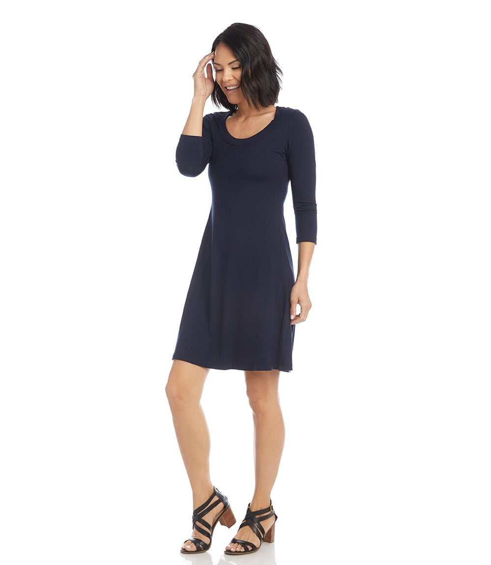 karen kane short sleeve a line dress Karen Kane Petites A-Line Dress
