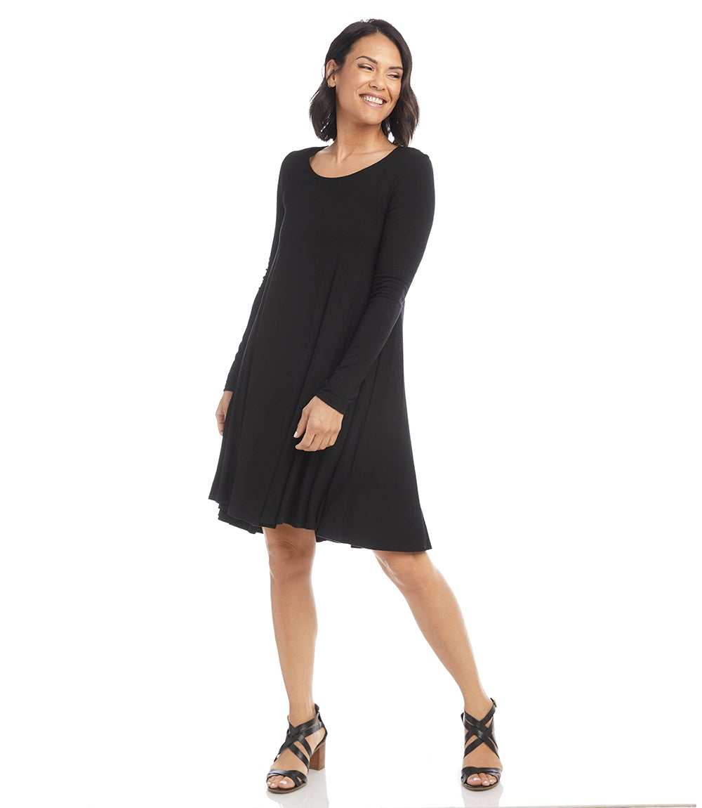 Karen Kane Women's Long Sleeve Maggie Trapeze Dress, XS, Black, Polyester/Spandex Karen Kane Women's Long Sleeve Maggie Trapeze Dress, XS, Black, Polyester/Spandex