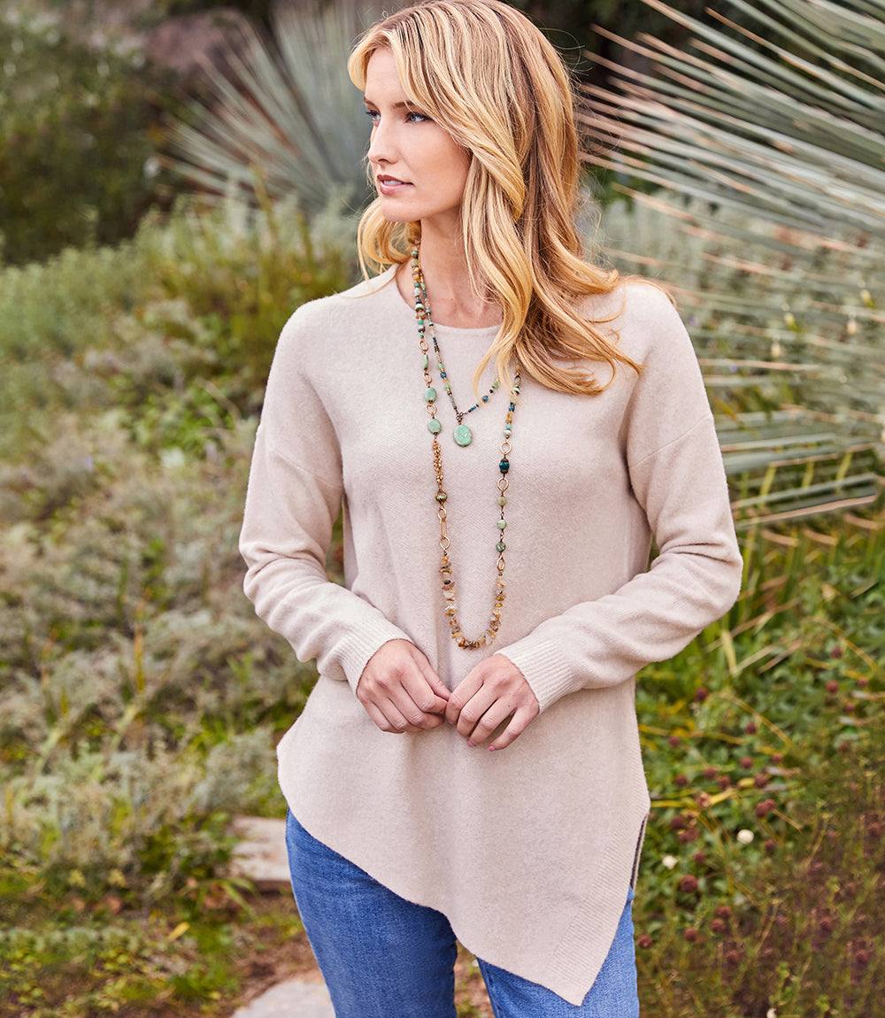 Gemstone Beaded Pendant Necklace