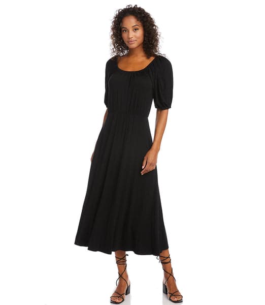 Black Peasant Artisan Dress | Karen Kane