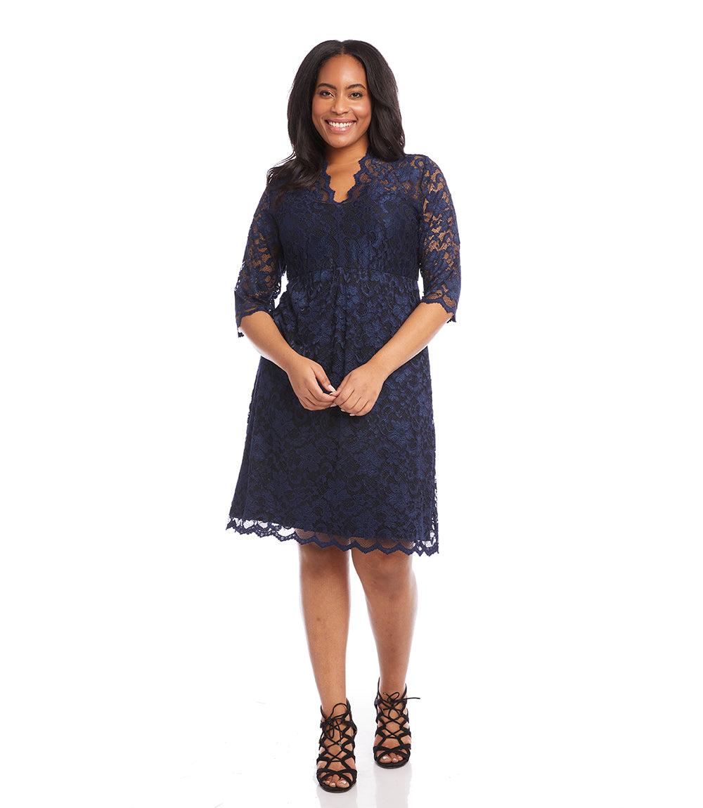Karen Kane Scalloped Stretch Lace Dress