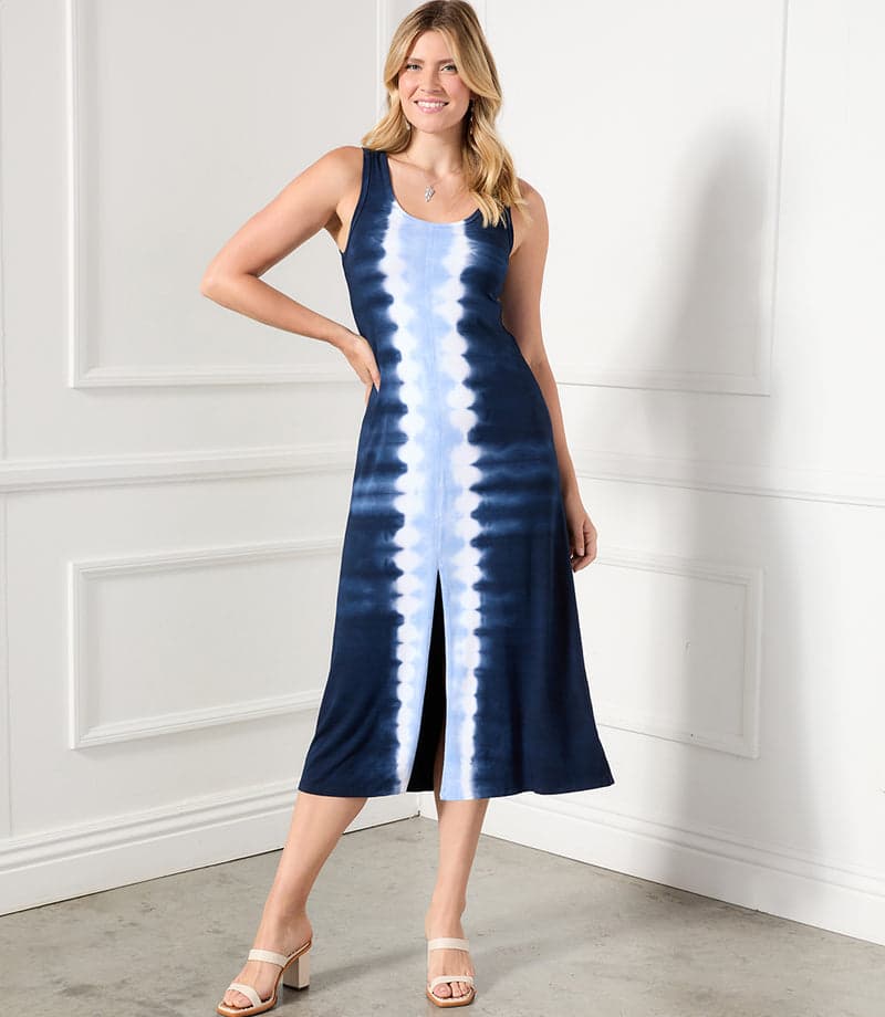 Plus Size Front Slit Midi Dress