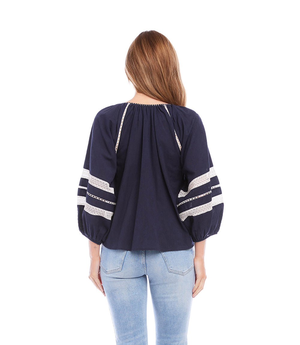Embroidered Peasant Top