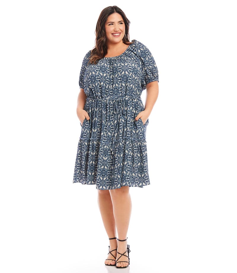 Plus Size Tiered Short Dress